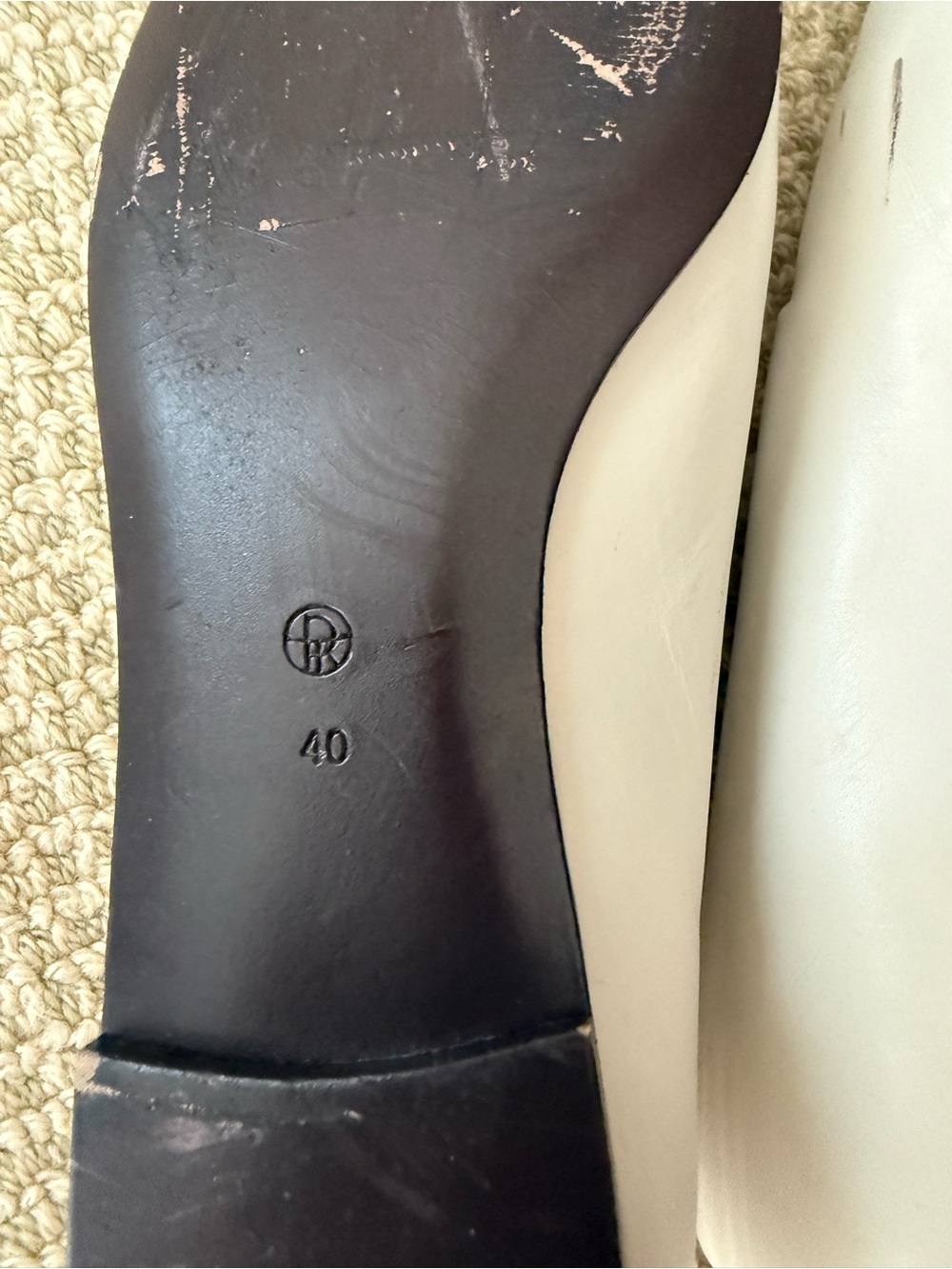 The Row White Leather Slip-On Loafers with Black Interior size 40 - Picture 3 of 3